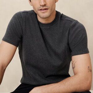 Banana Republic Factory Charcoal Heather Slim Mini Ribbed T-Shirt